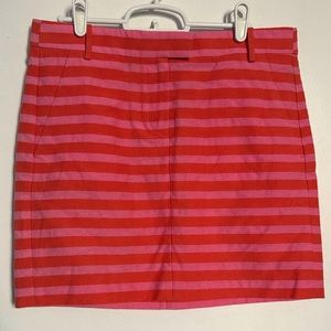 J.Crew striped miniskirt 4 pink and red